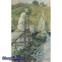 TSD3689 - Tranh sơn dầu nước ngoài cây cầu tre